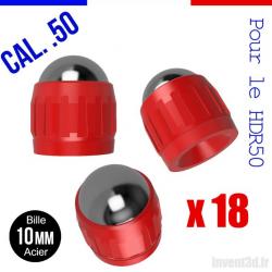 18 Slugs pour HDR50 T4E de UMAREX cal.50 bille 10mm poids 4,8g CO2 - Rouge