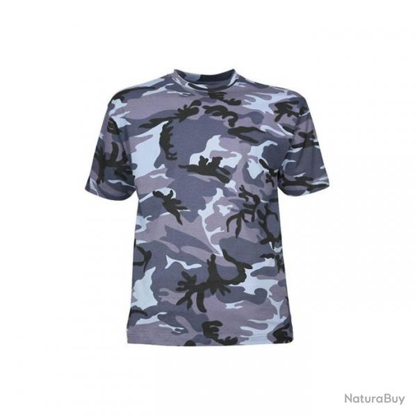 T Shirt Camo Percussion Urbain Bleu