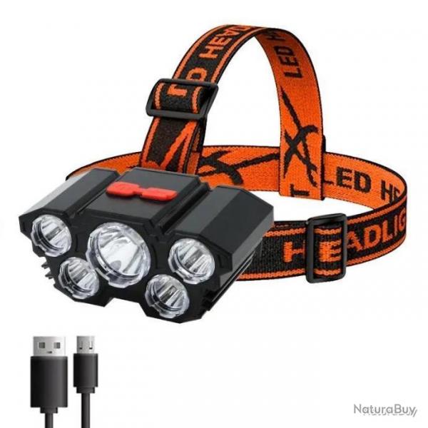 Lampe frontale  LEDS 3 modes + mode SOS