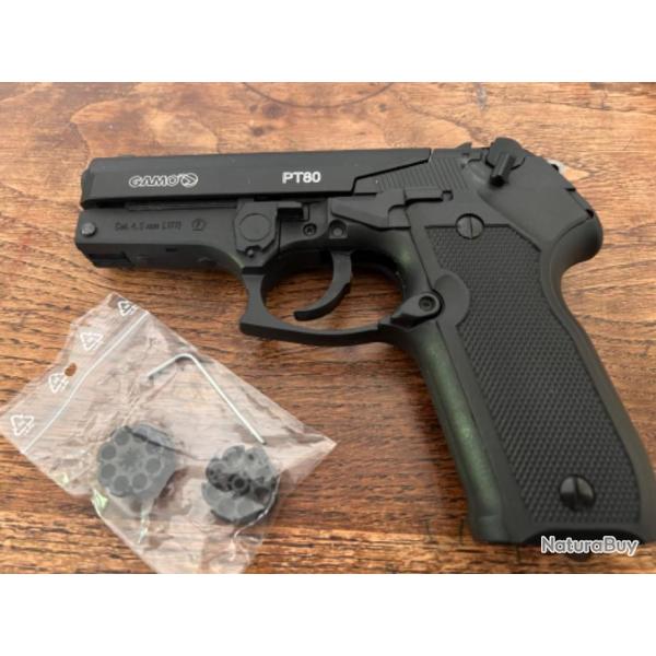 Pistolet CO2 GAMO PT-80 en parfait tat + accessoires