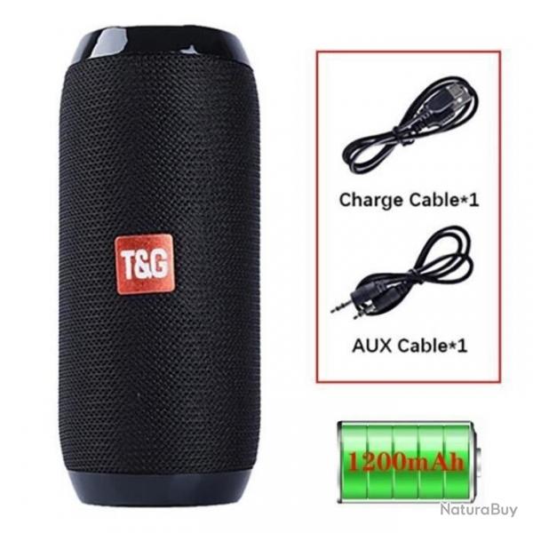 Enceinte Bluetooth Portable TG117 - Caisson de Basse Sans Fil 10W tanche IPX5 Noir