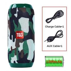 Enceinte Bluetooth Portable TG117 - Caisson de Basse Sans Fil 10W Étanche IPX5 Camouflage