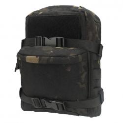 Sac à Dos Tactique d'Hydratation 2L Molle Chasse et Activités Extérieures Léger Résistant Noir Camo