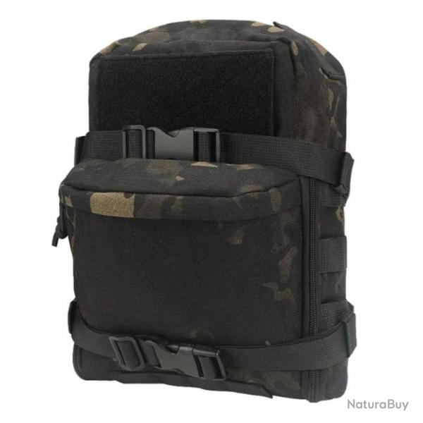 Sac  Dos Tactique d'Hydratation 2L Molle Chasse et Activits Extrieures Lger Rsistant Noir Camo