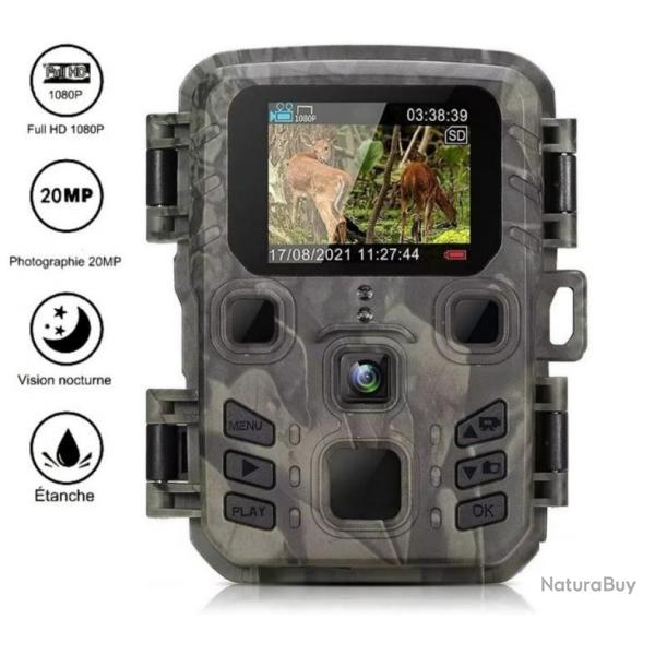 Mini Camra Chasse 4K 20MP Vision Nocturne Surveillance Dtection Mouvement IP66 Waterproof