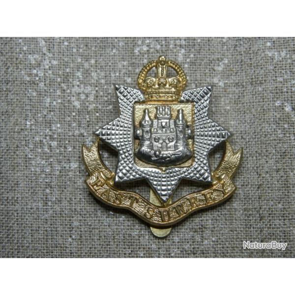 Insigne de casquette original de l'arme britannique du East Surrey Regiment