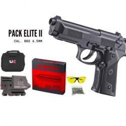 PACK BERETTA ELITE II CO2 CAL BB/4.5 MM + LASER, FOURREAU ET CO2