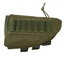 Porte-munitions Tactique pour Fusil de Chasse en Nylon Avec Pochette Vert