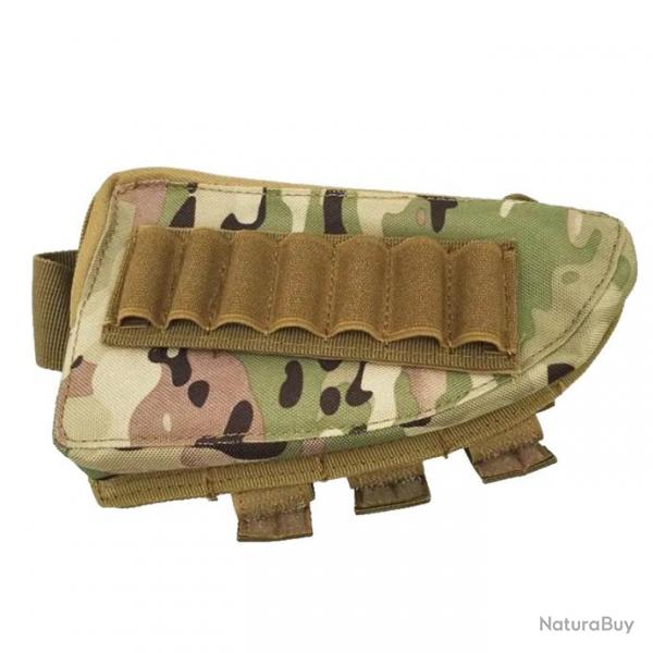 Porte-munitions Tactique pour Fusil de Chasse en Nylon Avec Pochette Camouflage