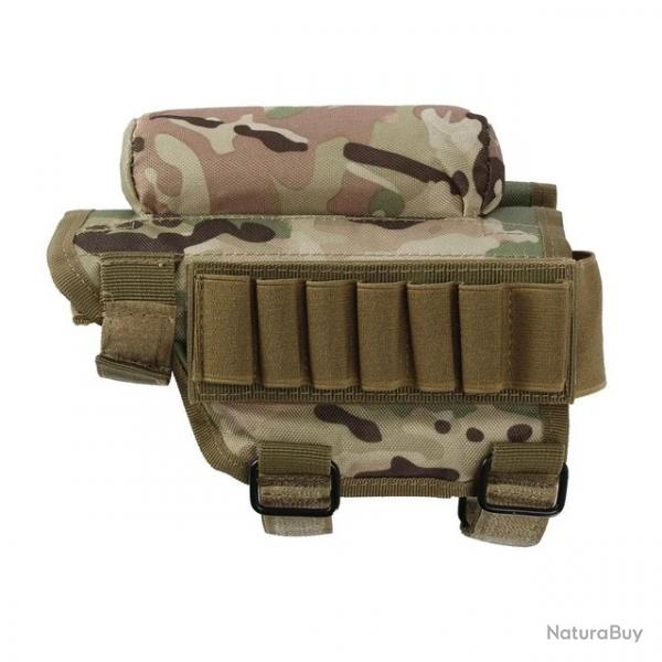 Repose-Joue Tactique avec Porte-Munitions pour Fusil - Chasse & Tir - Ambidextre CP