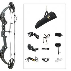 Kit Arc à poulie Topoint M1 Beginner RH Tactical 19-30 pouces 20-70 lbs