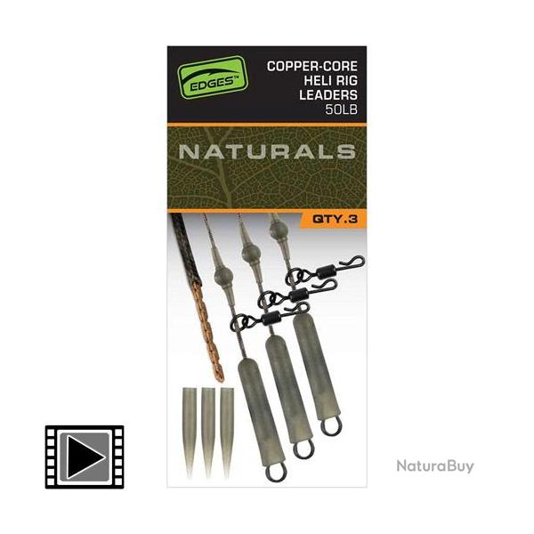 Montage Fox Edges Naturals Copper-Core Heli Clip (par 3)