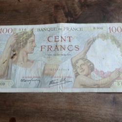 billet 100 francs sully 0V . 14 / 9 / 1939. OV