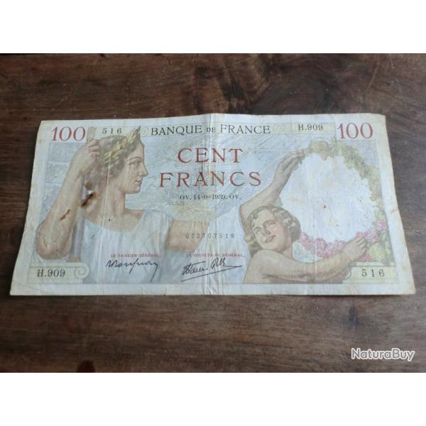 billet 100 francs sully 0V . 14 / 9 / 1939. OV