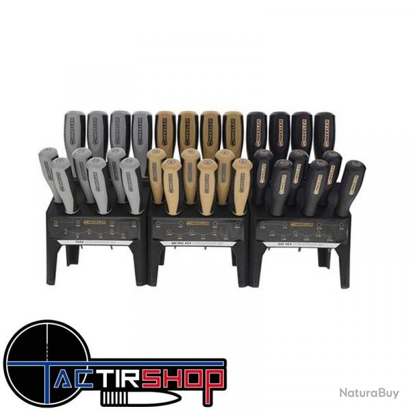 Jeu de tournevis Allen SAE/Métrique, Clés Torx Wheeler 30 Piece Hex/Torx Benchtop Screwdriver Set