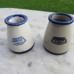 VINTAGE - Ancienne paire de pot à moutarde de marque "APETIX" - FRANCE  (Vers 1950)