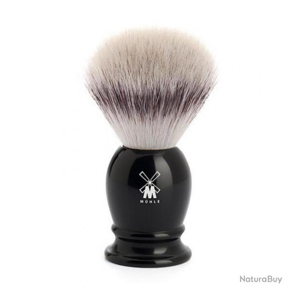 Blaireau "Classic", Diamtre 25 mm, Manche rsine noire, Poils fibre synthtique argente [Mhle]