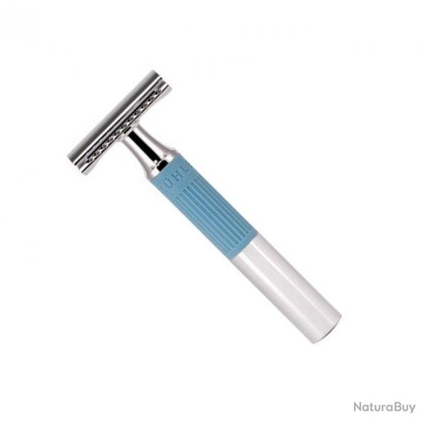 Rasoir "NEO" peigne ferm, Manche chrome et bleu [Mhle]