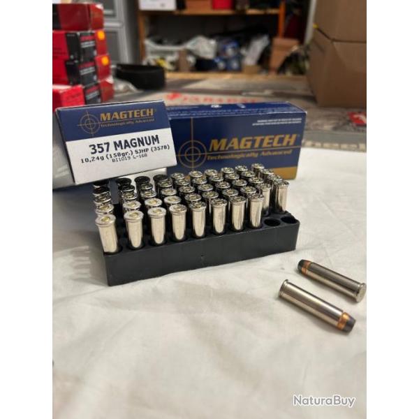 Bote de 50 cartouches Magtech cal 357 magnum 158gr SJHP