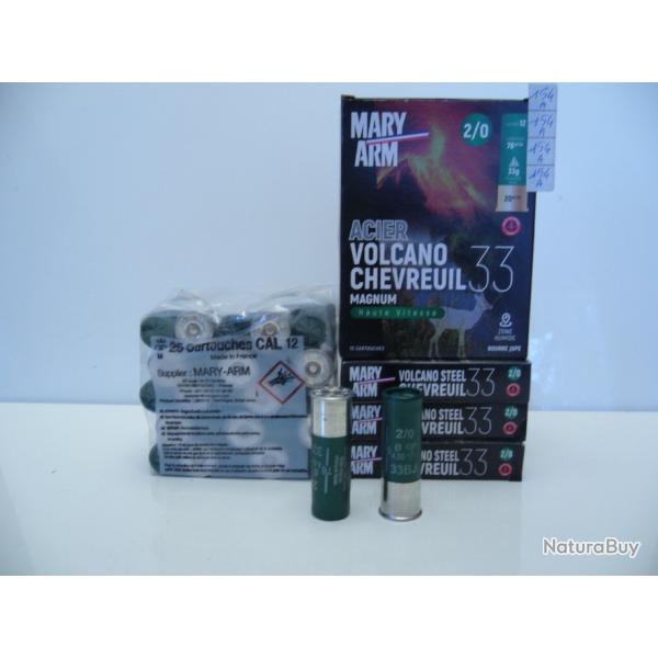 LOT DE CARTOUCHE CALIBRE 12 ACIER 76 N PLOMB   1+2 - 2/0