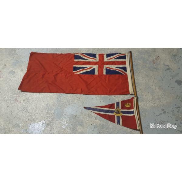 Deux Dapeaux anglais 1938 militaria ww2