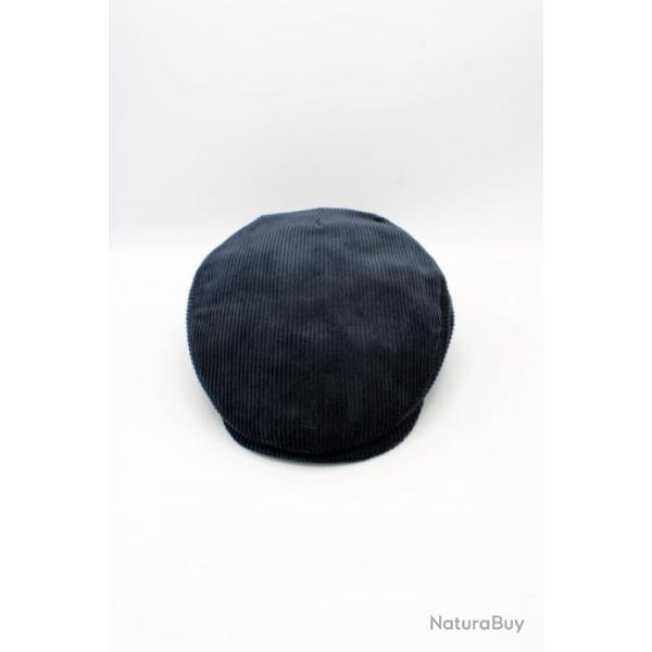 Casquette plate en velours ctel Bleu-marine ( 06 )