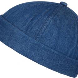 Bonnet Docker Blue Jean Denim Coton Style Miki Marin Keroet Taille unique Bleu