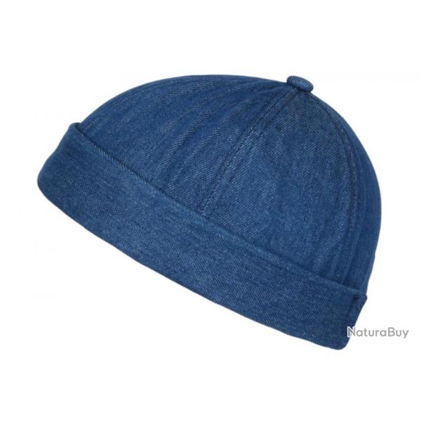 Bonnet Docker Blue Jean Denim Coton Style Miki Marin Keroet Taille unique Bleu