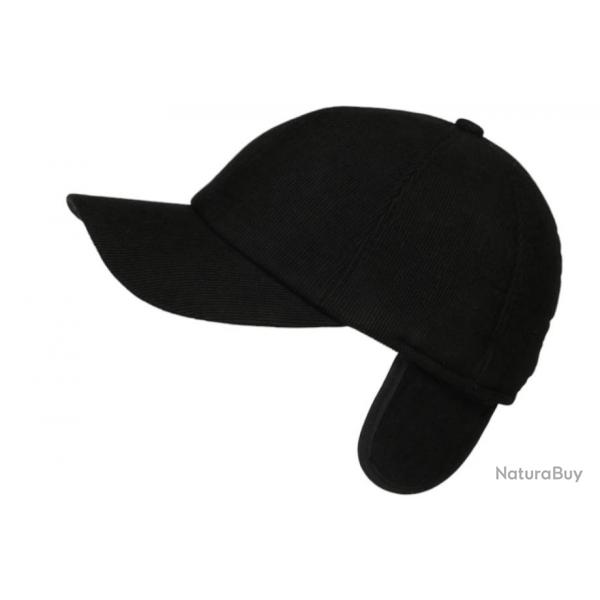 Casquette Cache Oreille Noire Velours Doublure Polaire Seyson Taille unique Noir