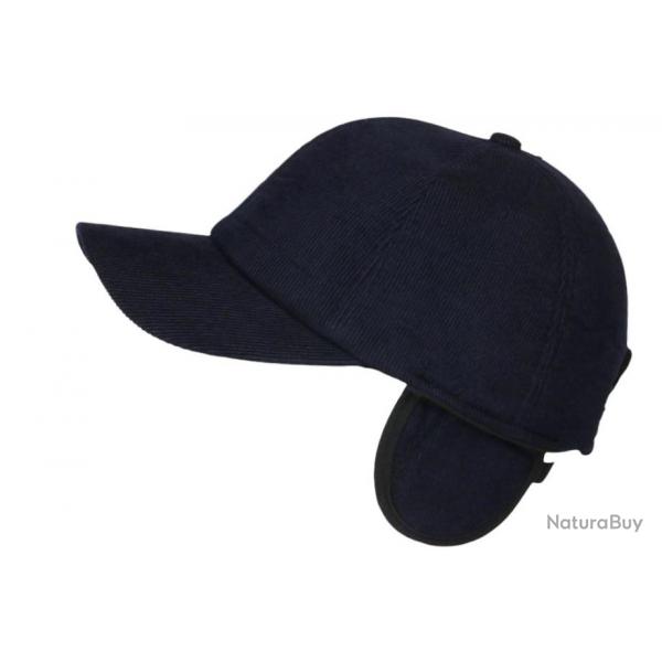 Casquette Cache Oreille Bleue Marine Velours Doublure Polaire Seyson Taille unique Bleu