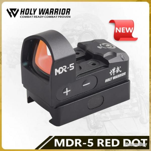 Holy Warrior Viseur Point Rouge MDR-5 BK Rail 20MM Paiement en 3 ou 4 fois - LIVRAISON GRATUITE !!