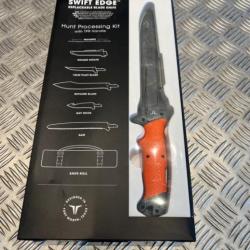 couteau true swift edge neuf avec 4 lame remplaçable differentes chasse peche