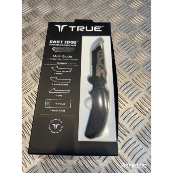 couteau true swift edge multifonction neuf avec 4 lame remplaable diffrentes chasse peche