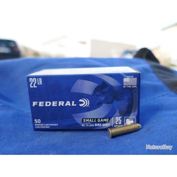 22LR FEDERAL BIRD SHOT 25grs plomb no12  en boite de 50