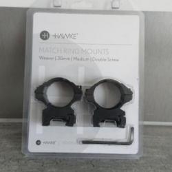 Paires de colliers HAWKE MATCH RING MOUNTS 30 mm