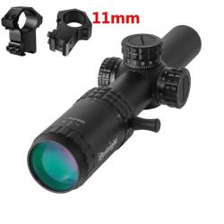 Lunette Bestsight 1-5x24 réticule rouge vert Colliers 11mm grossissement ajustable AR15 chasse tir