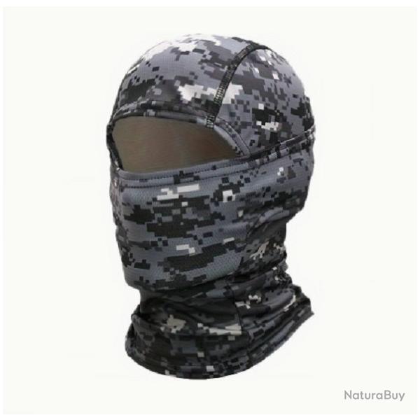 Cagoule de camouflage pixel noir/gris