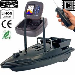 Bateau Amorceur Ccarp Black Ghost 2 Bacs Echosondeur