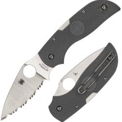 Couteau Spyderco Chaparral Lightweight Lame Acier CTS-XHP Serr Manche Gray FRN Lockback SC152SGY