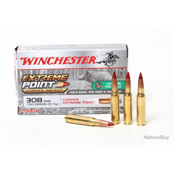 OP Grand gibier ! - Munitions Winchester Extreme Point Copper Impact 150gr - Cal. 308 Win x2 boites