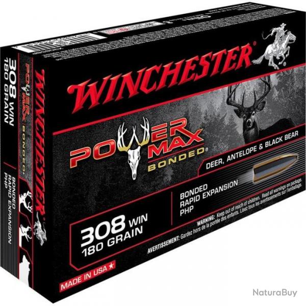 Wahoo munitions ! - Munitions Winchester Power Max Bonded 150gr 9.7g - Cal. 308 Win x2 boites