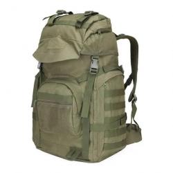 Grand Sac à Dos Tactique MOLLE 60L pour Voyage Sports de Plein Air et Camping Vert