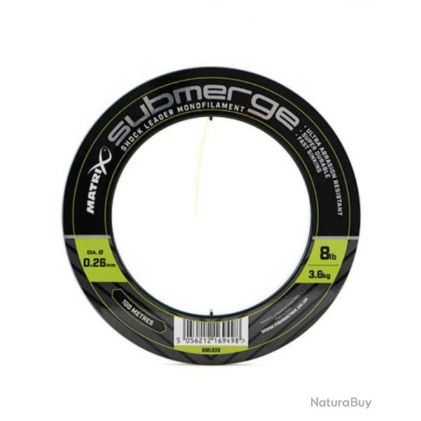 MATRIX FIL DE PCHE SUBMERGE SHOCK LEADER 100M MATRIX 0,26mm 100m