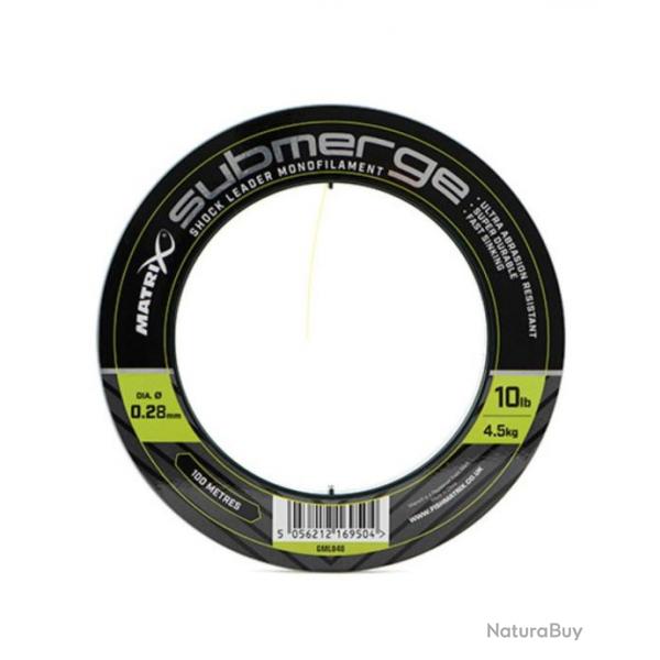 MATRIX FIL DE PCHE SUBMERGE SHOCK LEADER 100M MATRIX 0,28mm 100m