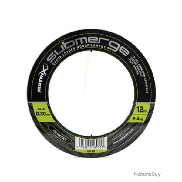 MATRIX FIL DE PCHE SUBMERGE SHOCK LEADER 100M MATRIX 0,30mm 100m