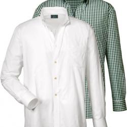 Chemise traditionnelle, pack de 2 (Couleur: Vert/blanc, Taille: M)