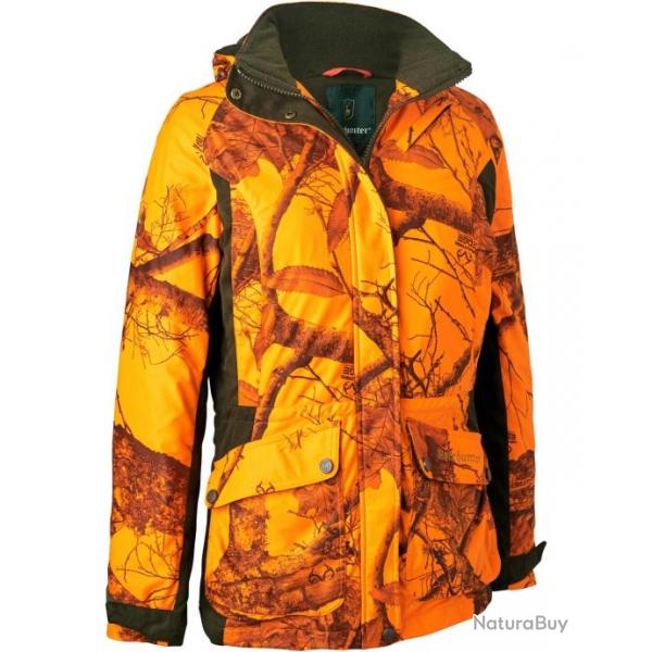 Veste femme Estelle hiver (Couleur: camo orange, Taille: 38)