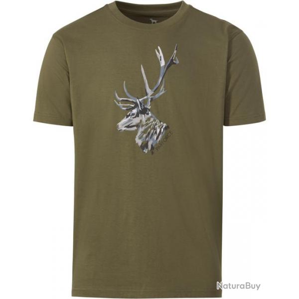 T Shirt Cerf Couleur Vert