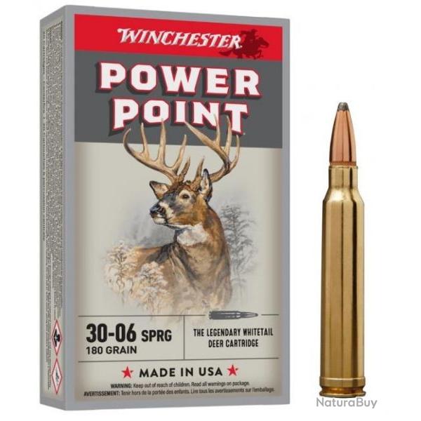 OP Grand gibier ! - Munitions Winchester Power Point 180gr 11.7g - Cal. 30-06 x2 boites