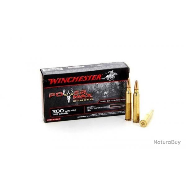 Dstockage ! - Munitions Winchester Power Max Bonded 180gr 11.7g - Cal. 300 Win Mag x2 boites